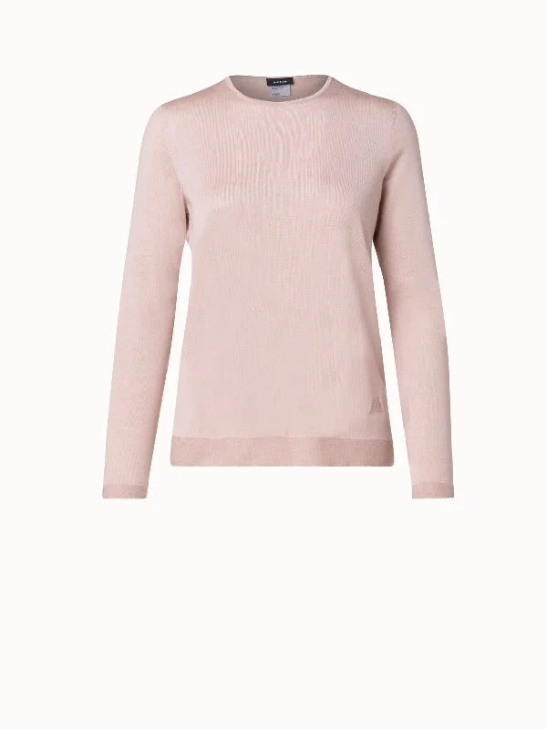 Seamless Cashmere Silk Knit Pullover