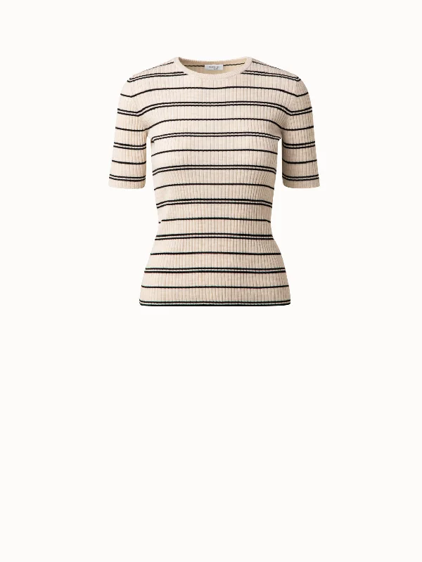 Merino Wool Ribbed Knit Pullover