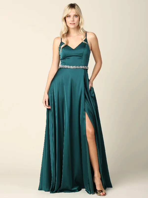 Long Formal Spaghetti Strap Bridesmaids Dress