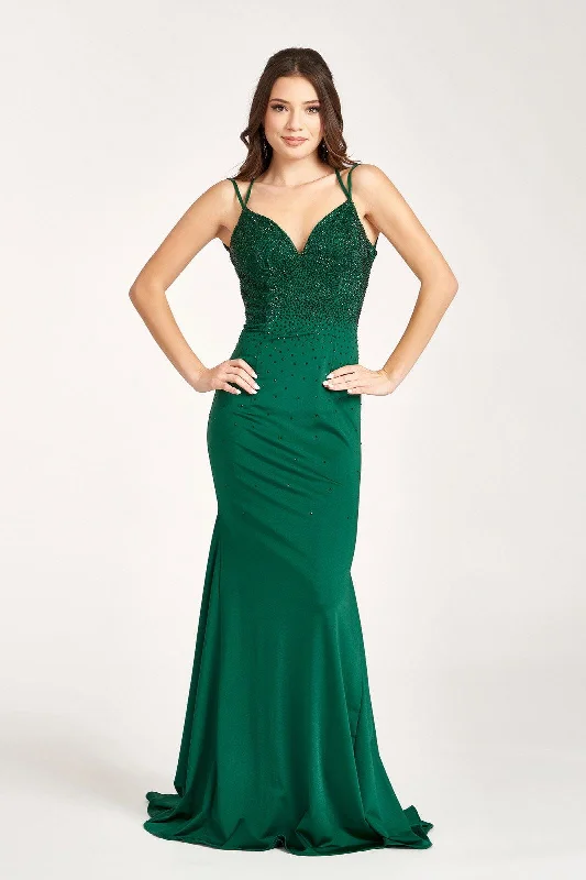 Sleeveless Beaded Mermaid Prom Long Dress