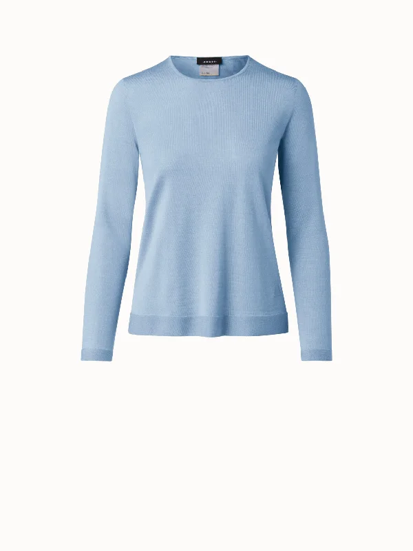 Seamless Cashmere Silk Knit Pullover