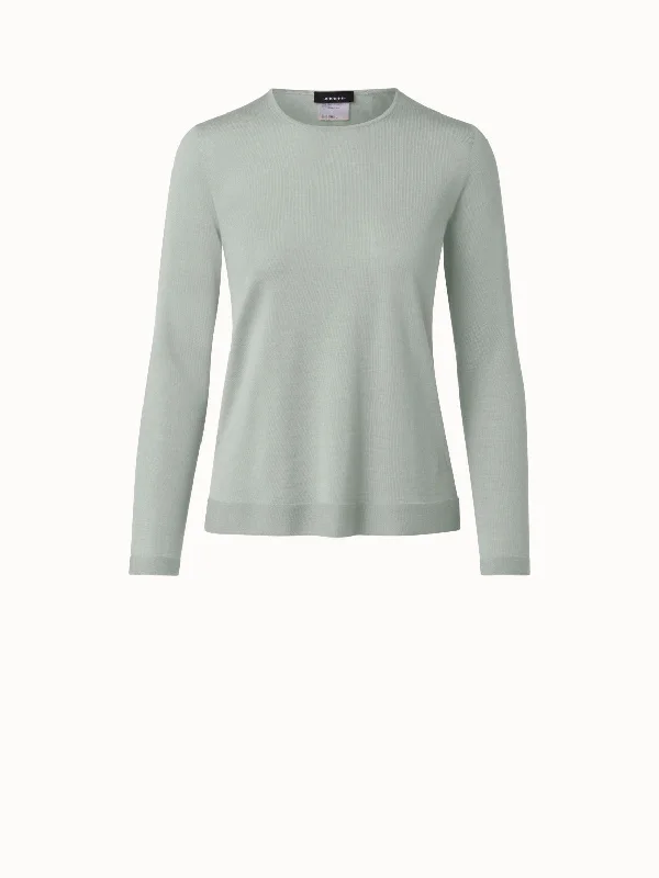 Fine gauge cashmere silk pullover