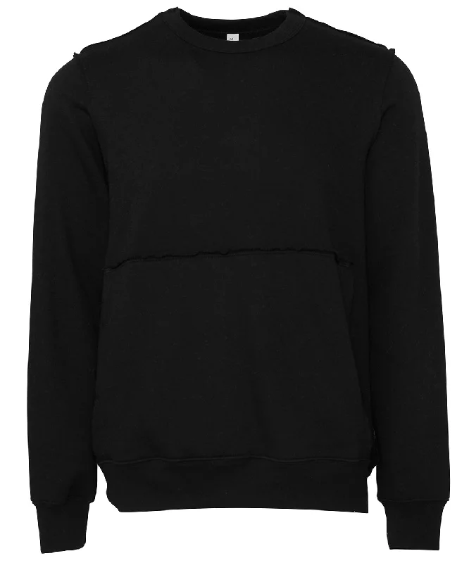 Black - Unisex raw-seam crew pullover