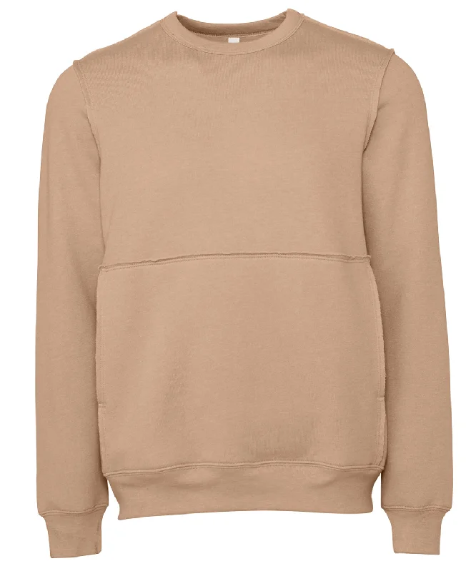 Heather Oatmeal - Unisex raw-seam crew pullover