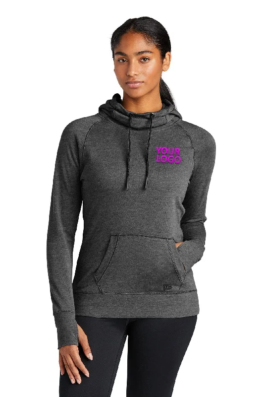 New Era Ladies Tri Blend Fleece Custom Hoodies, Black Heather