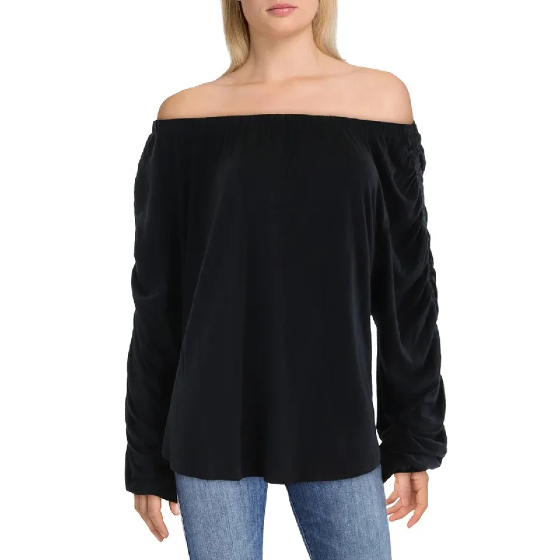 Womens Ruched Oversized Pullover Top