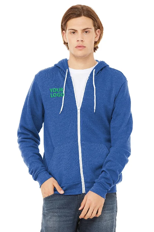 Bella Canvas Unisex Fleece Full-Zip Hoodie, True Royal