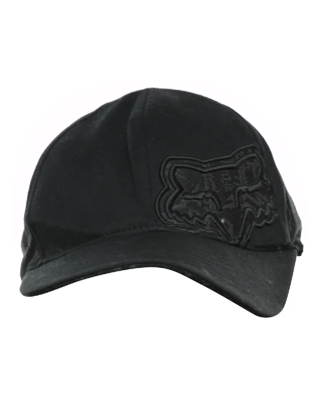 Black Embroidered Cap - XS