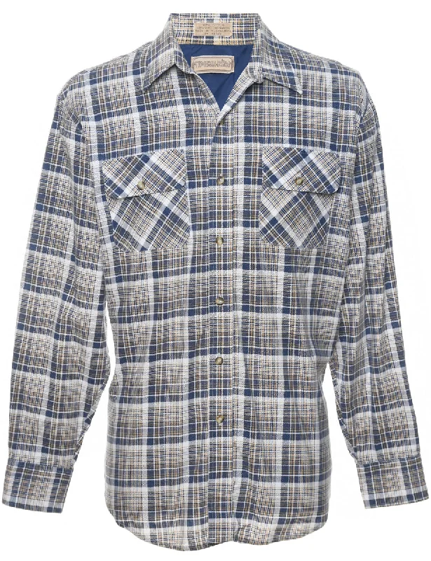 Long Sleeved Checked Shirt - L