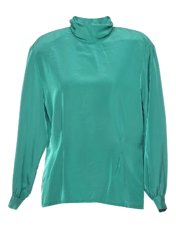 Long Sleeved Green Blouse - L