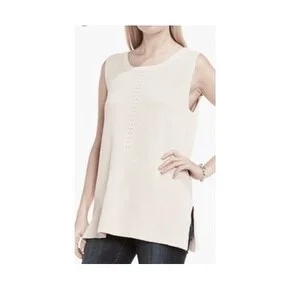 Two by Vince Camuto Cotton Sleeveless Ribbed Sweater - Large