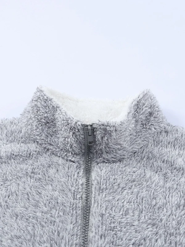 Soft Fluffy Pullover with Zipper