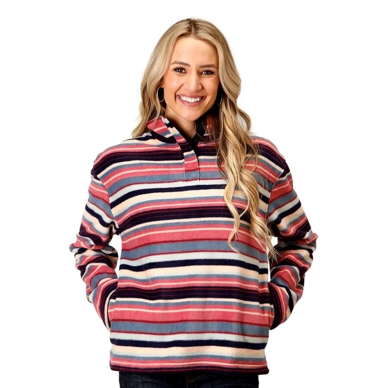 Roper Western Jacket Womens Striped Pullover Navy 03-098-0250-6164 BU