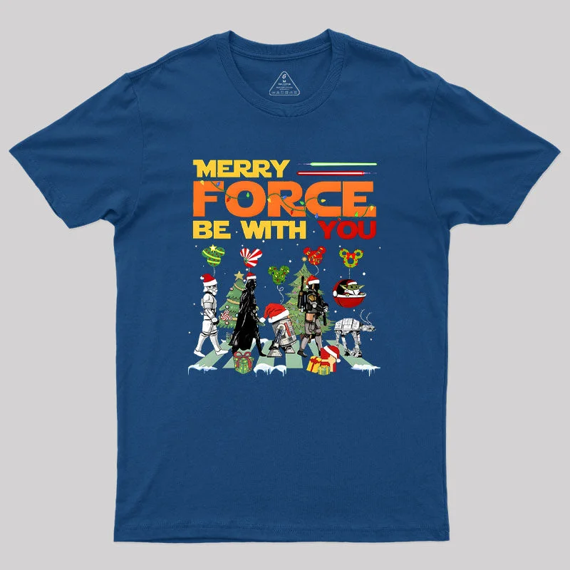 Merry Force Be With You Christmas Geek T-Shirt