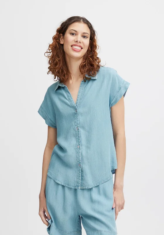 B.Young Lana Button Up Denim Shirt, Light Blue Denim