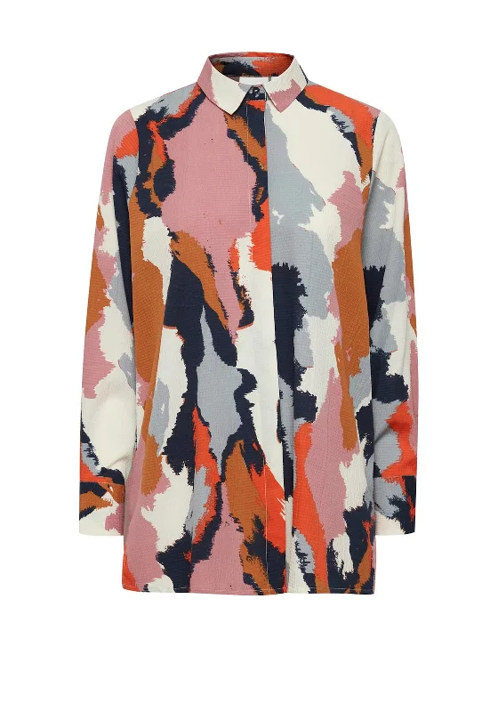 Ichi Abstract Print Long Sleeved Shirt, Multi