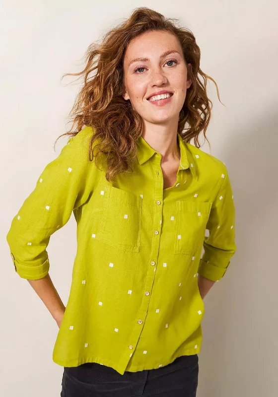 White Stuff Sophie Organic Cotton Shirt, Chartreuse