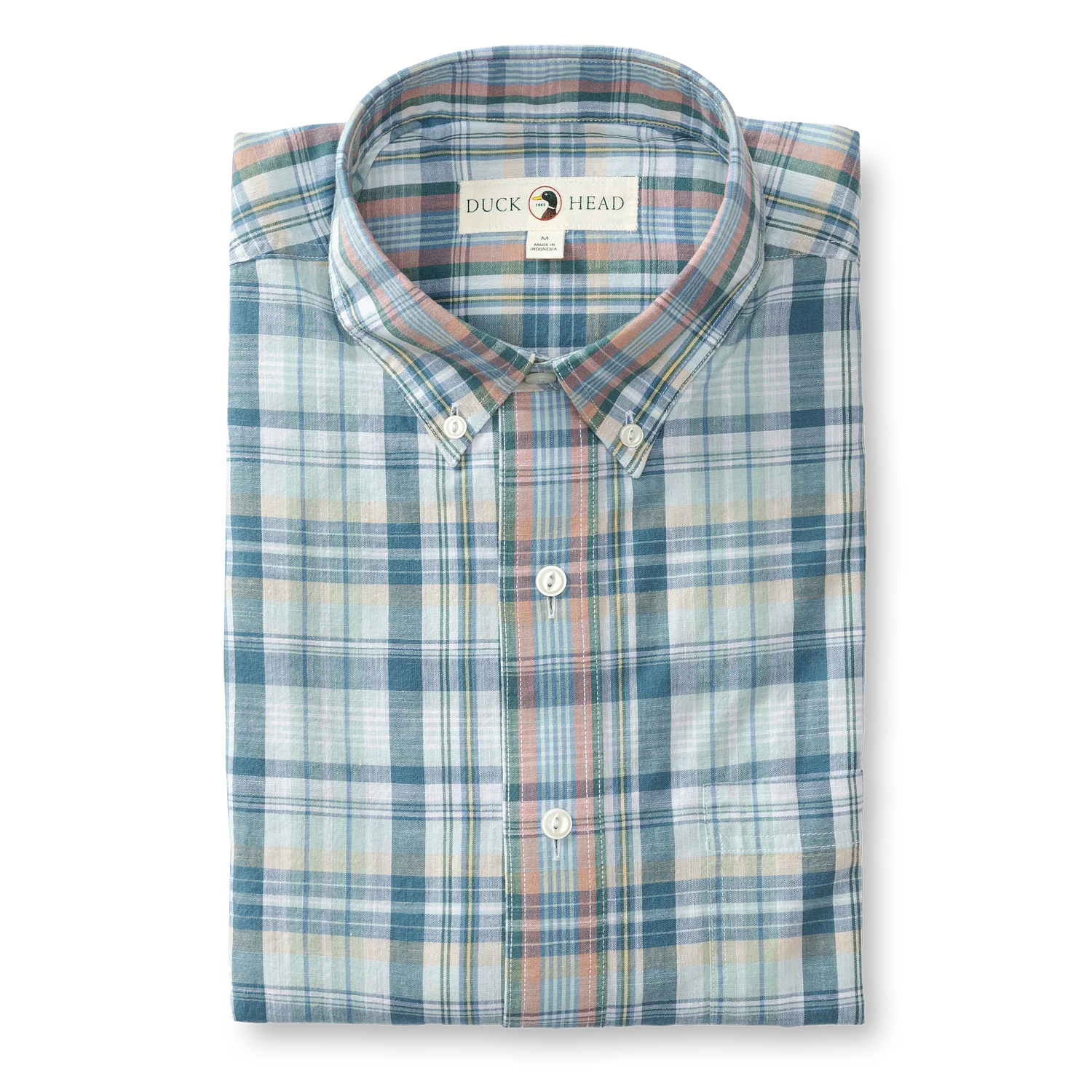 Cotton Slub Murphy Plaid Shirt (Aegean Blue)