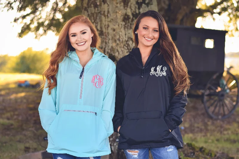 Charles River Pack n Go Pullover Rain Jacket Monogrammed