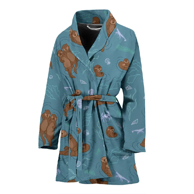 Sea Otters Pattern Women'S Bathrobe