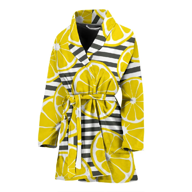 Slice Of Lemon Design Pattern Women'S Bathrobe