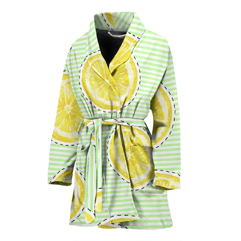 Slice Of Lemon Pattern Women'S Bathrobe