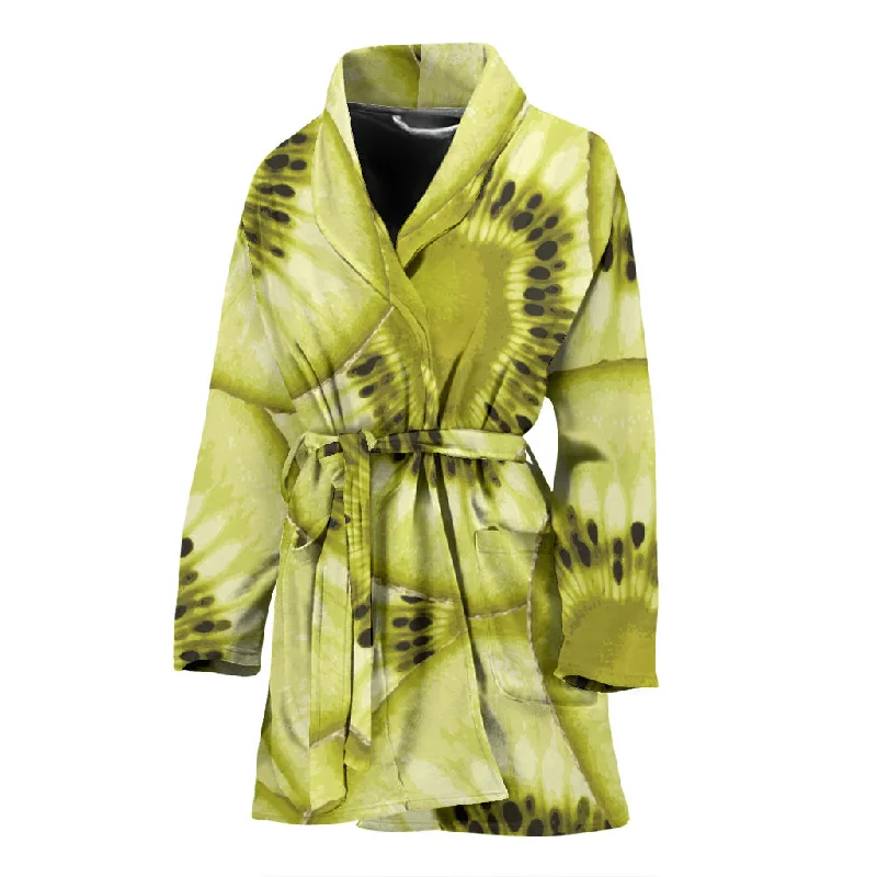 Sliced Kiwi Pattern Women'S Bathrobe