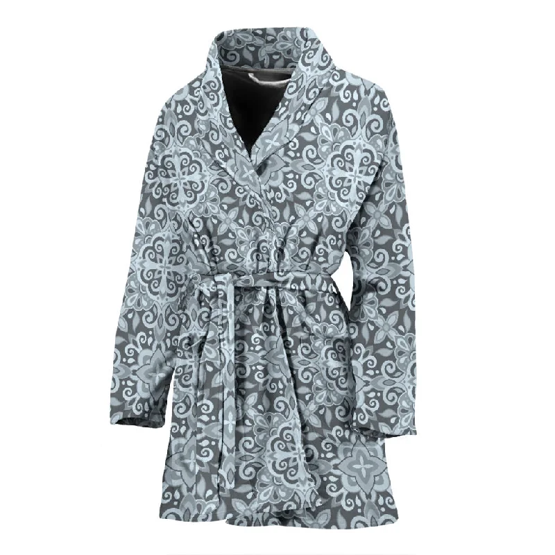 Traditional Indian Element Pattern Women'S Bathrobe